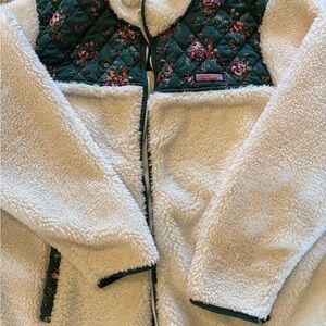 Vineyard Vines Green Floral Quilted Jacket